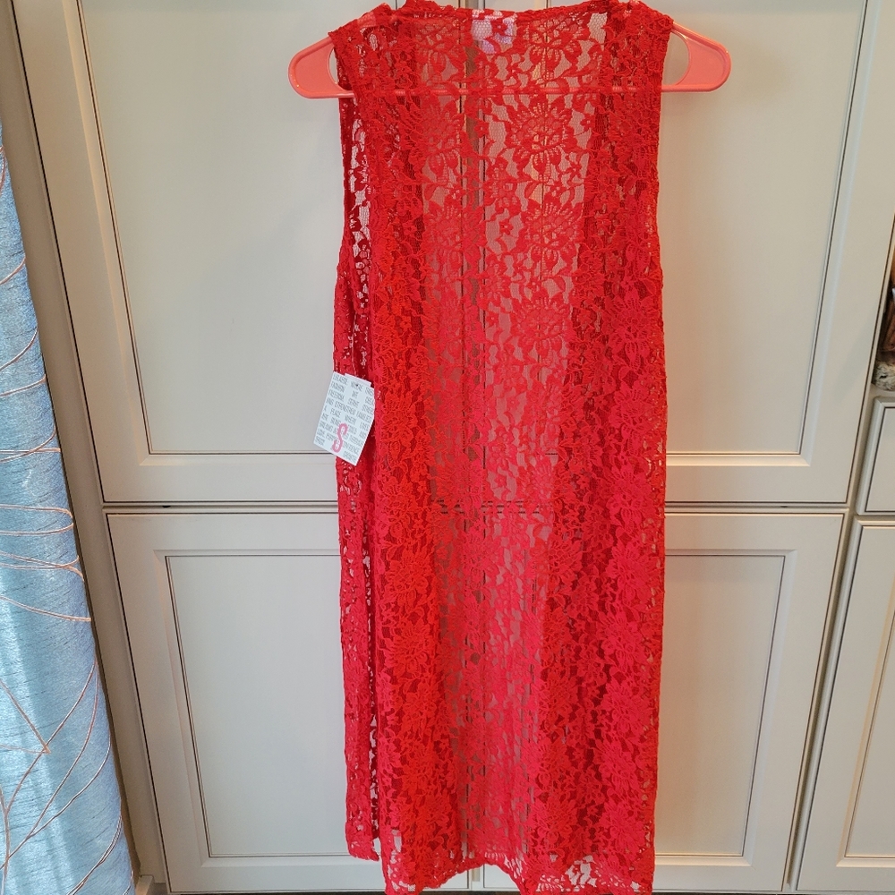 NWT LulaRoe Joy Vest Size S Red - Picture 8 of 8
